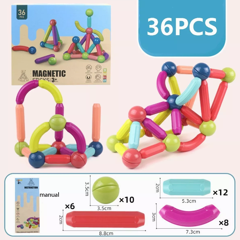 Juego De Varillas Magnéticos 36pzs